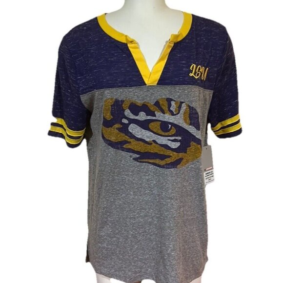 LSU Tigers Women's Shirt Colosseum Athletics Size Medium Purple Football New - Picture 1 of 7